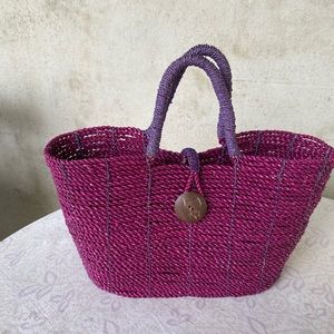 Anthropologie Wooden Ships Purple Woven Tote Bag